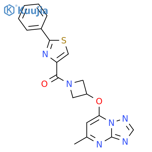 4-[3-({5-Methyl-[1,2,4]triazolo[1,5-a]pyrimidin-7-yl}oxy)azetidine-1-carbonyl]-2-phenyl-1,3-thiazole structure