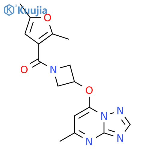 1-(2,5-Dimethylfuran-3-carbonyl)-3-({5-methyl-[1,2,4]triazolo[1,5-a]pyrimidin-7-yl}oxy)azetidine structure