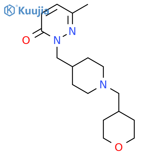6-Methyl-2-({1-[(oxan-4-yl)methyl]piperidin-4-yl}methyl)-2,3-dihydropyridazin-3-one structure