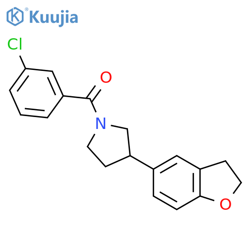 1-(3-chlorobenzoyl)-3-(2,3-dihydro-1-benzofuran-5-yl)pyrrolidine structure