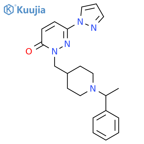 2-{[1-(1-phenylethyl)piperidin-4-yl]methyl}-6-(1H-pyrazol-1-yl)-2,3-dihydropyridazin-3-one structure