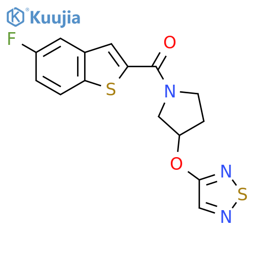 3-{[1-(5-Fluoro-1-benzothiophene-2-carbonyl)pyrrolidin-3-yl]oxy}-1,2,5-thiadiazole structure