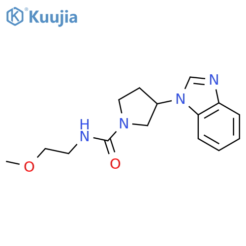 3-(1H-1,3-benzodiazol-1-yl)-N-(2-methoxyethyl)pyrrolidine-1-carboxamide structure
