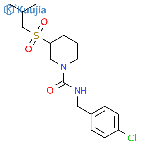 N-(4-chlorophenyl)methyl-3-(2-methylpropanesulfonyl)piperidine-1-carboxamide structure