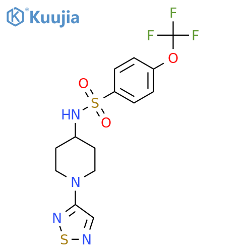 N-1-(1,2,5-thiadiazol-3-yl)piperidin-4-yl-4-(trifluoromethoxy)benzene-1-sulfonamide structure