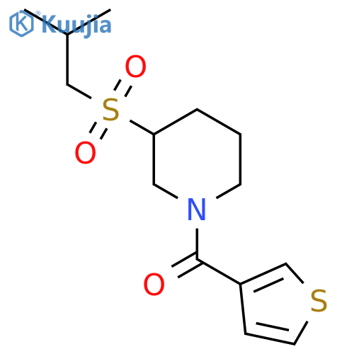 3-(2-methylpropanesulfonyl)-1-(thiophene-3-carbonyl)piperidine structure