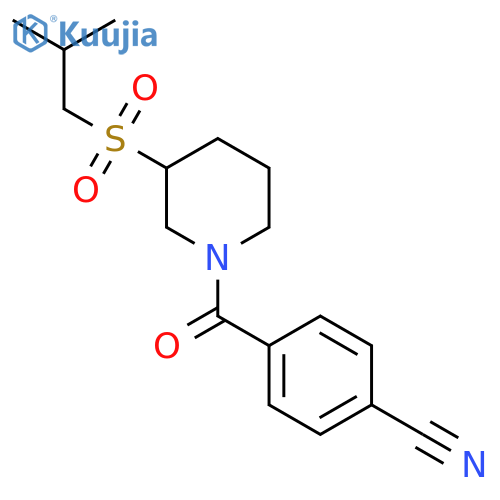 4-3-(2-methylpropanesulfonyl)piperidine-1-carbonylbenzonitrile structure