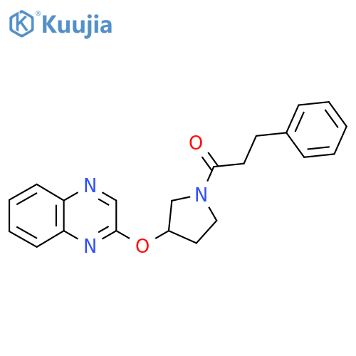 3-Phenyl-1-[3-(quinoxalin-2-yloxy)pyrrolidin-1-yl]propan-1-one structure
