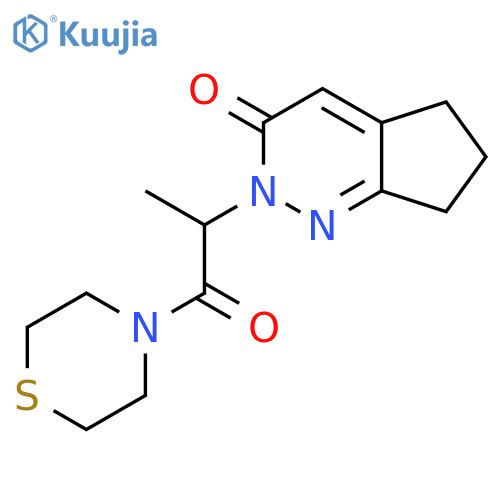 2-[1-oxo-1-(thiomorpholin-4-yl)propan-2-yl]-2H,3H,5H,6H,7H-cyclopenta[c]pyridazin-3-one structure
