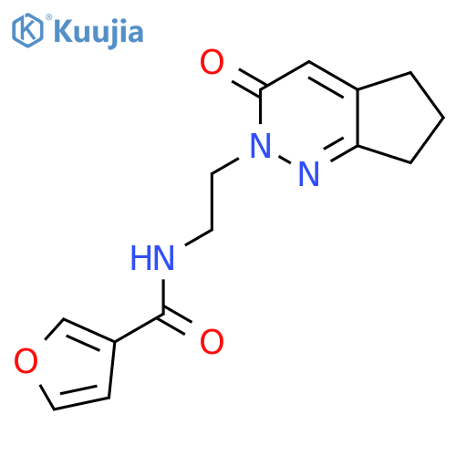 N-(2-{3-oxo-2H,3H,5H,6H,7H-cyclopentacpyridazin-2-yl}ethyl)furan-3-carboxamide structure