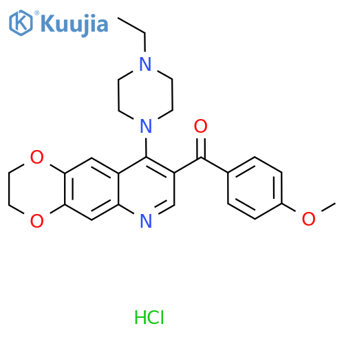 1-ethyl-4-8-(4-methoxybenzoyl)-2H,3H-1,4dioxino2,3-gquinolin-9-ylpiperazine hydrochloride structure