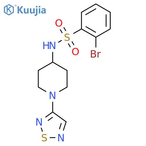 2-bromo-N-1-(1,2,5-thiadiazol-3-yl)piperidin-4-ylbenzene-1-sulfonamide structure
