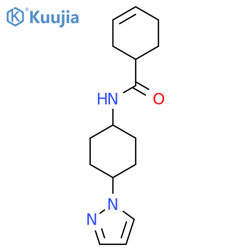 N-[4-(1H-pyrazol-1-yl)cyclohexyl]cyclohex-3-ene-1-carboxamide structure