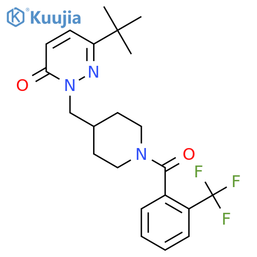 6-Tert-butyl-2-({1-[2-(trifluoromethyl)benzoyl]piperidin-4-yl}methyl)-2,3-dihydropyridazin-3-one structure