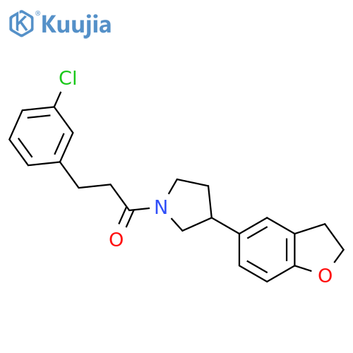 3-(3-chlorophenyl)-1-3-(2,3-dihydro-1-benzofuran-5-yl)pyrrolidin-1-ylpropan-1-one structure