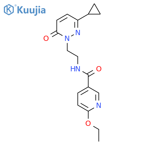N-[2-(3-cyclopropyl-6-oxo-1,6-dihydropyridazin-1-yl)ethyl]-6-ethoxypyridine-3-carboxamide structure