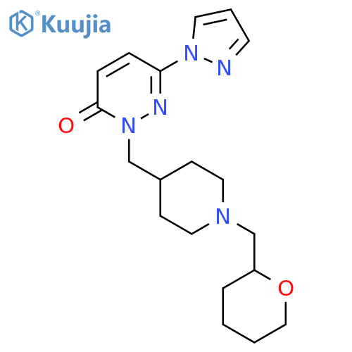 2-({1-[(oxan-2-yl)methyl]piperidin-4-yl}methyl)-6-(1H-pyrazol-1-yl)-2,3-dihydropyridazin-3-one structure