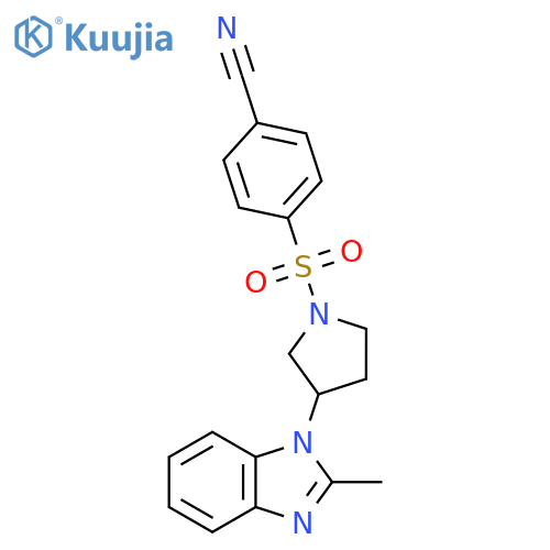 4-{3-(2-methyl-1H-1,3-benzodiazol-1-yl)pyrrolidin-1-ylsulfonyl}benzonitrile structure