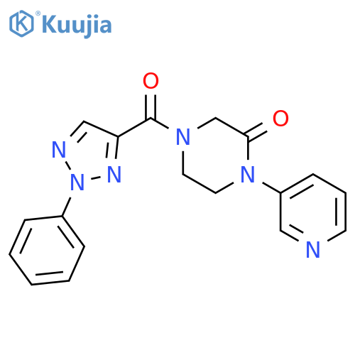 4-(2-phenyl-2H-1,2,3-triazole-4-carbonyl)-1-(pyridin-3-yl)piperazin-2-one structure