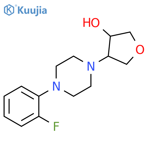 4-4-(2-fluorophenyl)piperazin-1-yloxolan-3-ol structure