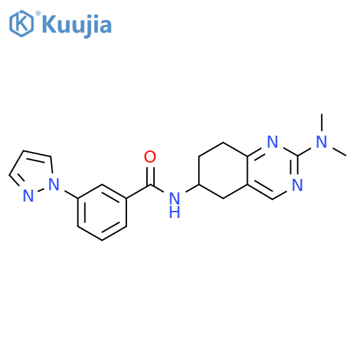 N-[2-(dimethylamino)-5,6,7,8-tetrahydroquinazolin-6-yl]-3-(1H-pyrazol-1-yl)benzamide structure