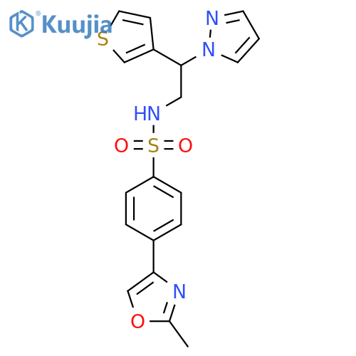 4-(2-methyl-1,3-oxazol-4-yl)-N-2-(1H-pyrazol-1-yl)-2-(thiophen-3-yl)ethylbenzene-1-sulfonamide structure