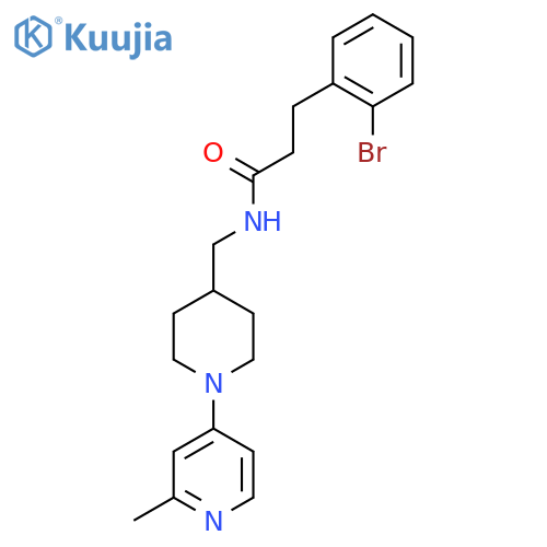 3-(2-bromophenyl)-N-{[1-(2-methylpyridin-4-yl)piperidin-4-yl]methyl}propanamide structure