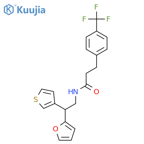N-2-(furan-2-yl)-2-(thiophen-3-yl)ethyl-3-4-(trifluoromethyl)phenylpropanamide structure