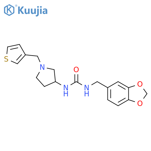 1-[(2H-1,3-benzodioxol-5-yl)methyl]-3-{1-[(thiophen-3-yl)methyl]pyrrolidin-3-yl}urea structure