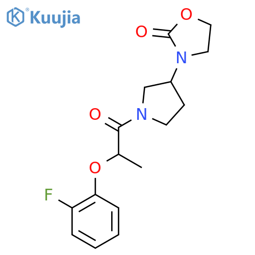 3-{1-[2-(2-Fluorophenoxy)propanoyl]pyrrolidin-3-yl}-1,3-oxazolidin-2-one structure