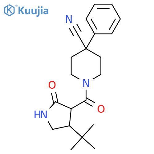 1-(4-Tert-butyl-2-oxopyrrolidine-3-carbonyl)-4-phenylpiperidine-4-carbonitrile structure