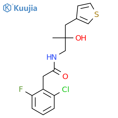 2-(2-chloro-6-fluorophenyl)-N-{2-hydroxy-2-[(thiophen-3-yl)methyl]propyl}acetamide structure