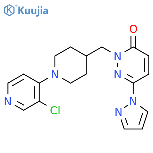 2-{[1-(3-chloropyridin-4-yl)piperidin-4-yl]methyl}-6-(1H-pyrazol-1-yl)-2,3-dihydropyridazin-3-one structure