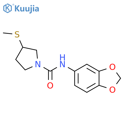 N-(2H-1,3-benzodioxol-5-yl)-3-(methylsulfanyl)pyrrolidine-1-carboxamide structure
