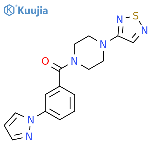 1-3-(1H-pyrazol-1-yl)benzoyl-4-(1,2,5-thiadiazol-3-yl)piperazine structure