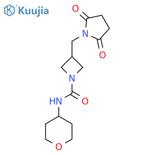3-(2,5-dioxopyrrolidin-1-yl)methyl-N-(oxan-4-yl)azetidine-1-carboxamide structure