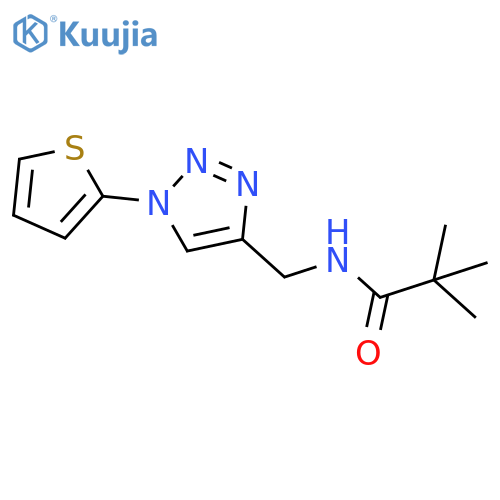 2,2-dimethyl-N-{[1-(thiophen-2-yl)-1H-1,2,3-triazol-4-yl]methyl}propanamide structure