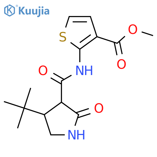 Methyl 2-(4-tert-butyl-2-oxopyrrolidine-3-amido)thiophene-3-carboxylate structure