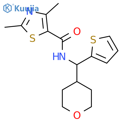2,4-dimethyl-N-[(oxan-4-yl)(thiophen-2-yl)methyl]-1,3-thiazole-5-carboxamide structure