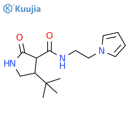 4-tert-butyl-2-oxo-N-[2-(1H-pyrrol-1-yl)ethyl]pyrrolidine-3-carboxamide structure