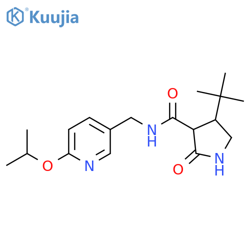 4-tert-butyl-2-oxo-N-{[6-(propan-2-yloxy)pyridin-3-yl]methyl}pyrrolidine-3-carboxamide structure