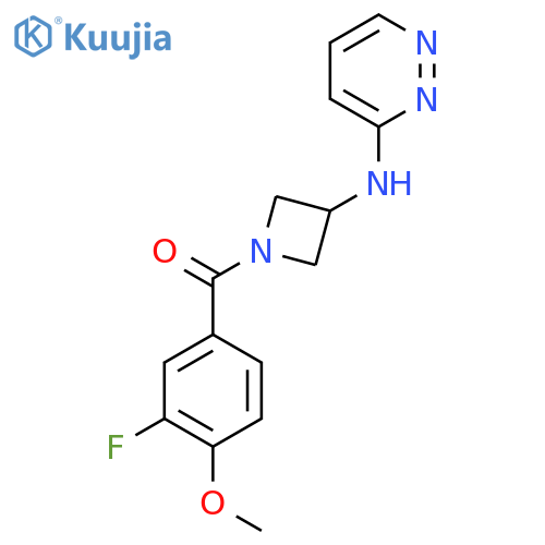 N-1-(3-fluoro-4-methoxybenzoyl)azetidin-3-ylpyridazin-3-amine structure