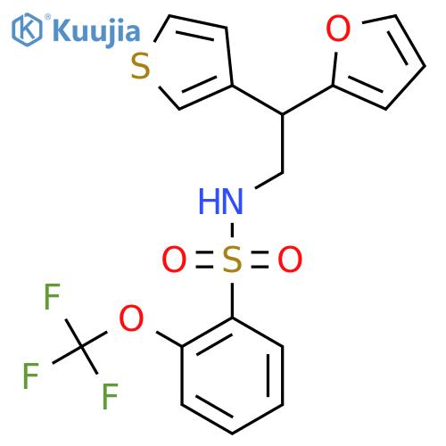 N-[2-(furan-2-yl)-2-(thiophen-3-yl)ethyl]-2-(trifluoromethoxy)benzene-1-sulfonamide structure