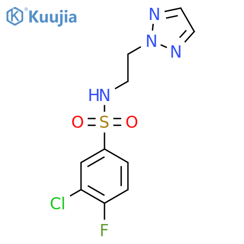3-chloro-4-fluoro-N-2-(2H-1,2,3-triazol-2-yl)ethylbenzene-1-sulfonamide structure