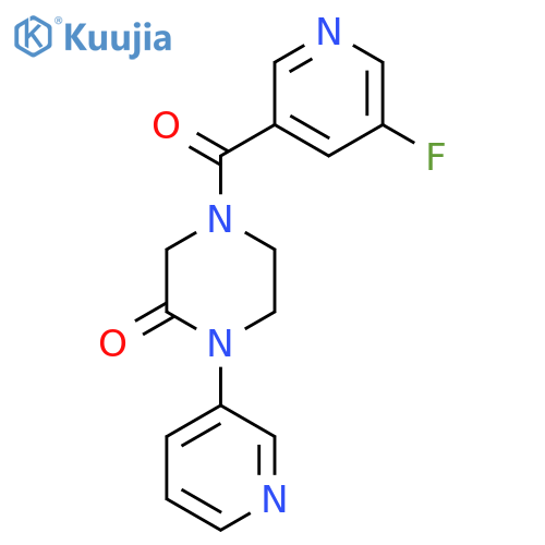 4-(5-Fluoropyridine-3-carbonyl)-1-(pyridin-3-yl)piperazin-2-one structure