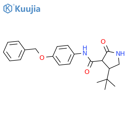 N-[4-(benzyloxy)phenyl]-4-tert-butyl-2-oxopyrrolidine-3-carboxamide structure