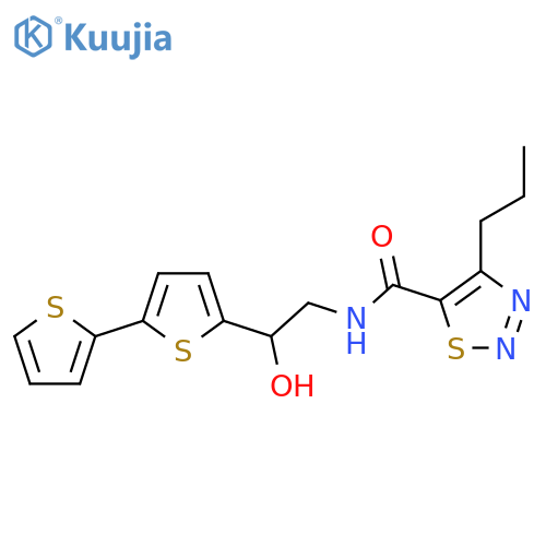 N-(2-{2,2'-bithiophene-5-yl}-2-hydroxyethyl)-4-propyl-1,2,3-thiadiazole-5-carboxamide structure