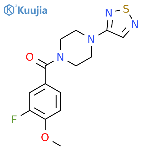 1-(3-fluoro-4-methoxybenzoyl)-4-(1,2,5-thiadiazol-3-yl)piperazine structure