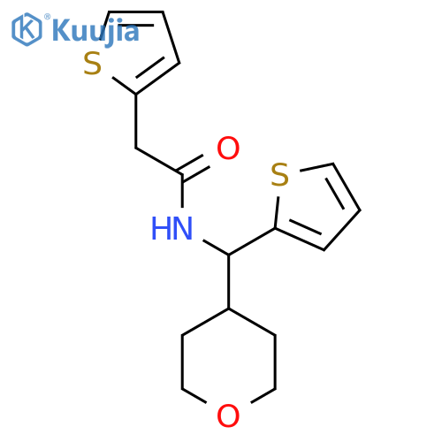 N-[(oxan-4-yl)(thiophen-2-yl)methyl]-2-(thiophen-2-yl)acetamide structure