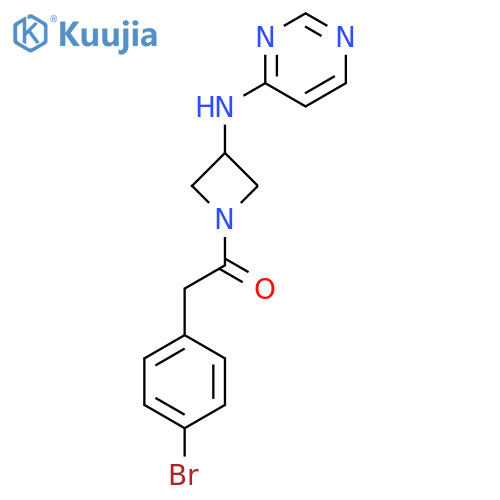 2-(4-Bromophenyl)-1-{3-[(pyrimidin-4-yl)amino]azetidin-1-yl}ethan-1-one structure